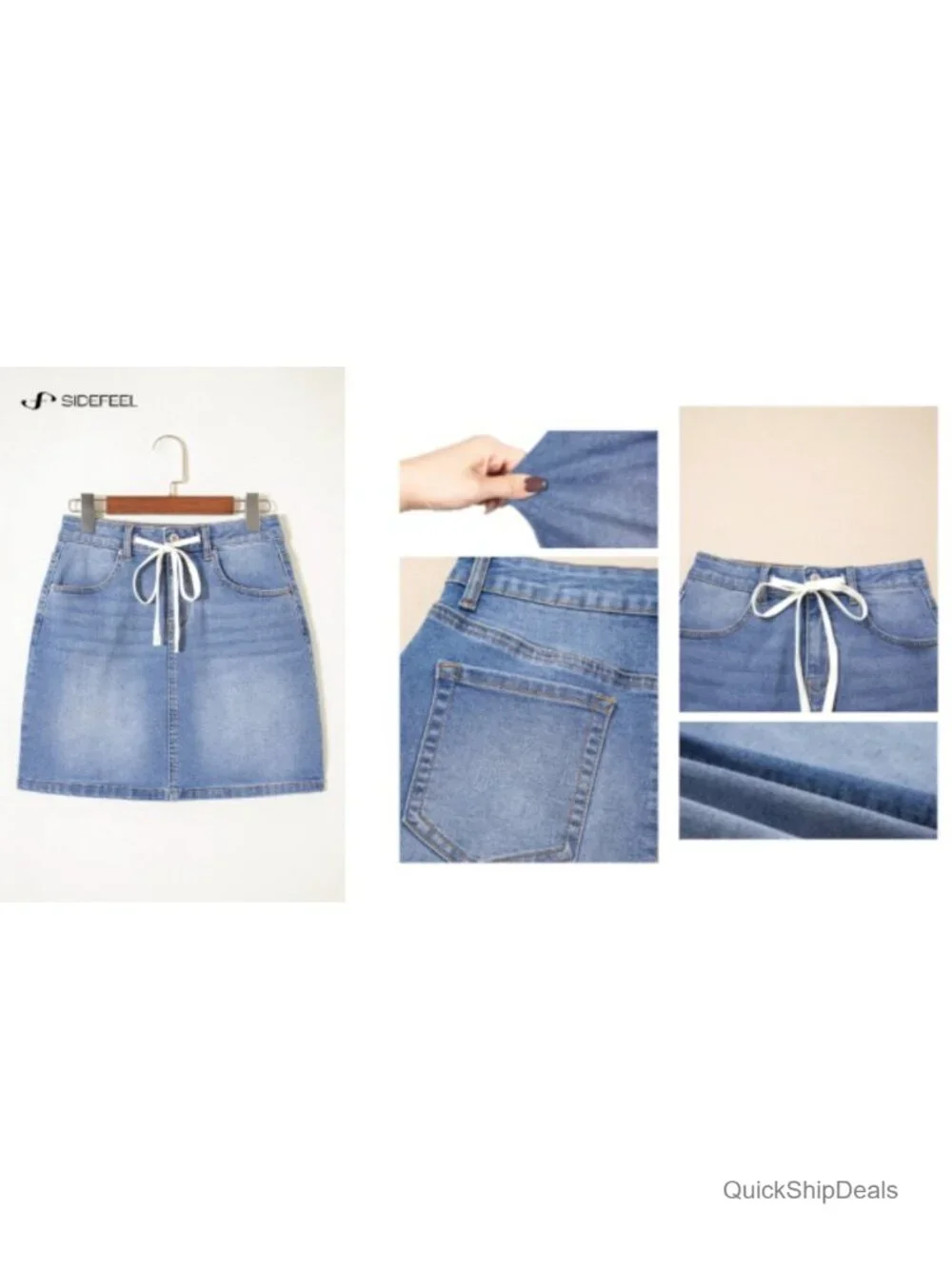 Women's High Waist Drawstring Stretchy Casual Summer Loose Fit Trendy Mini
